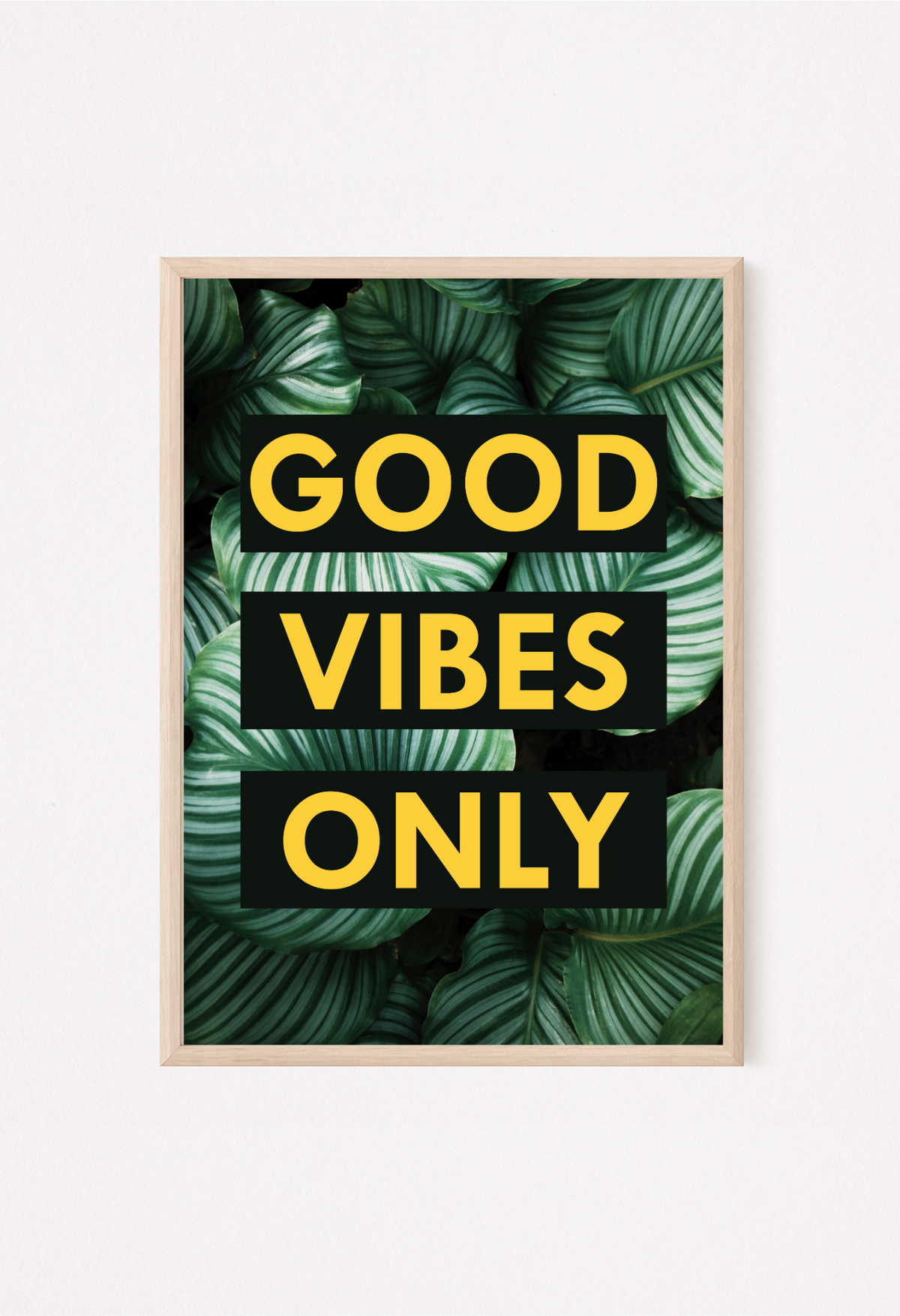 good vibes only yellow wall art
