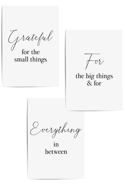 grateful for the small things 3pc print poster set