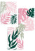 pink and green botanical wall art set of 3 prints