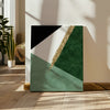 Green Black and Gold Geometric Color Block Canvas Print