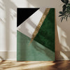 Green Black and Gold Geometric Color Block Canvas Print