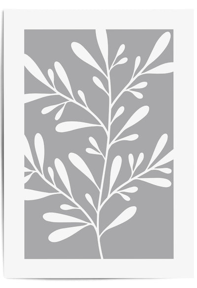 grey leaf botanical wall art