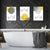 set of 3 over the tub yellow bathroom prints