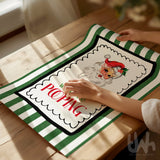 Person holding retro Santa funny Christmas bathroom print