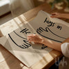 Hugs in the Hallway – Heartwarming Wall Art Print | Minimalist Line Drawing Poster for Cozy Entryways