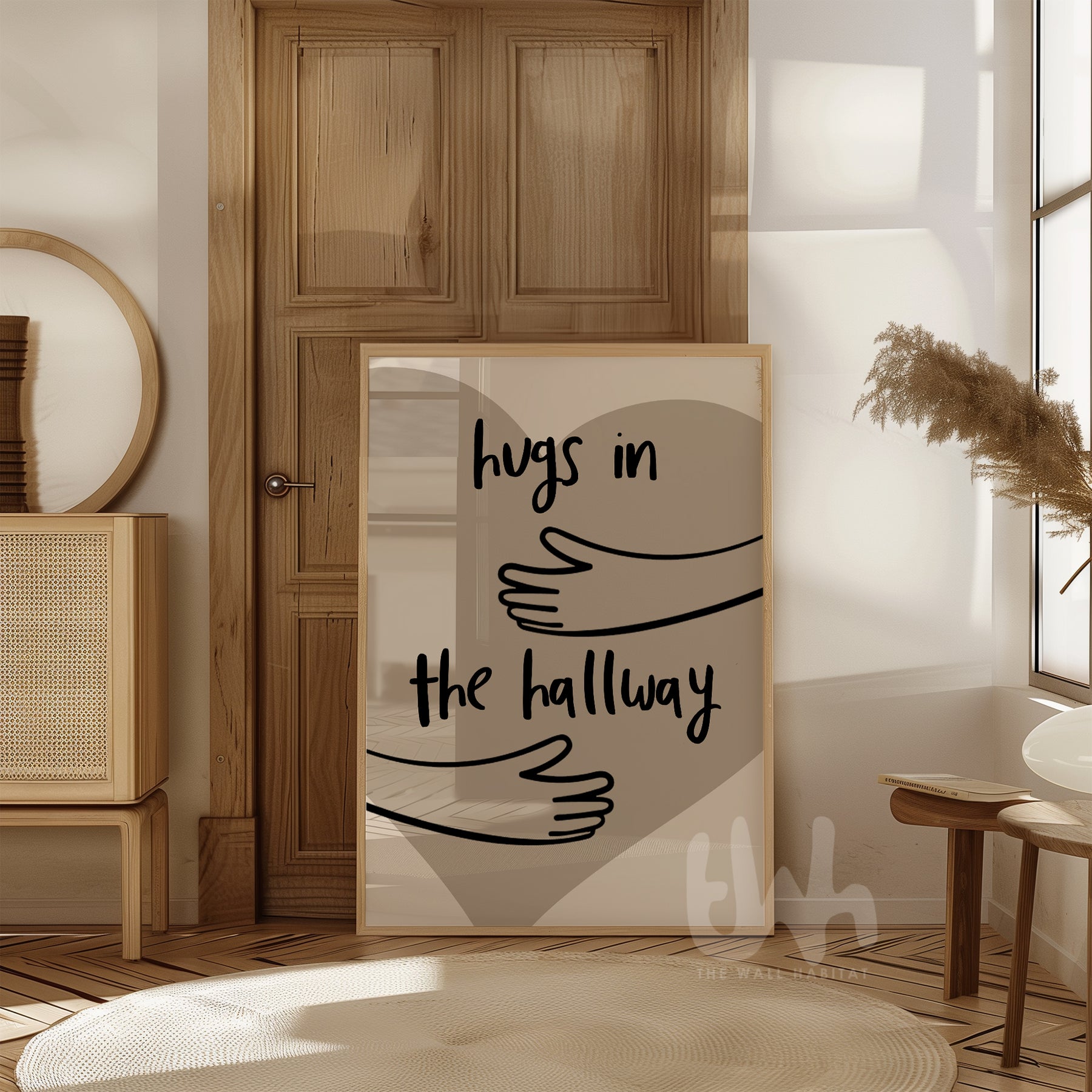 Hugs in the Hallway – Heartwarming Wall Art Print | Minimalist Line Dr ...