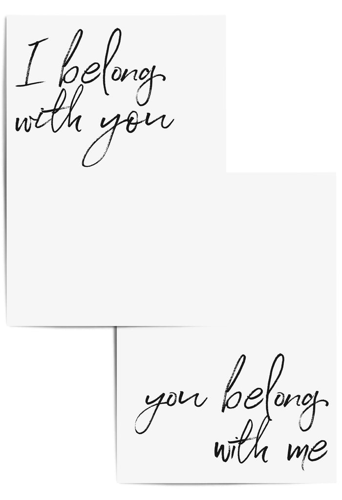 I belong with you, you belong with me set of 2 bedroom decor