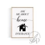 Insurance Sign, Realtor Office Decor, Insurance Agent Decor, Realtor office prints, realtor wall art, realtor quotes, Real Estate Signs