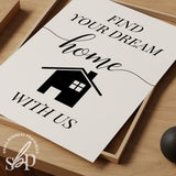Realtor Office Decor, Realtor Quotes, Realtor Sold Listings, Real Estate Signs, Realtor Marketing Signs, Find Your Dream Home Real Estate