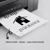 Insurance Sign, Realtor Office Decor, Insurance Agent Decor, Realtor office prints, realtor wall art, realtor quotes, Real Estate Signs