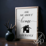 Insurance Sign, Realtor Office Decor, Insurance Agent Decor, Realtor office prints, realtor wall art, realtor quotes, Real Estate Signs
