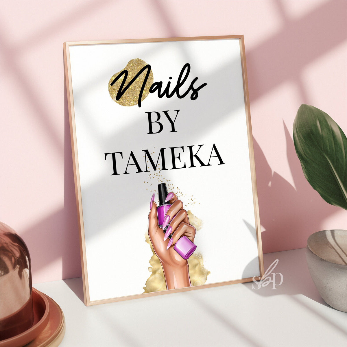 Personalised Nail Tech Sign | Custom Nail Salon Wall Art | Digital Download