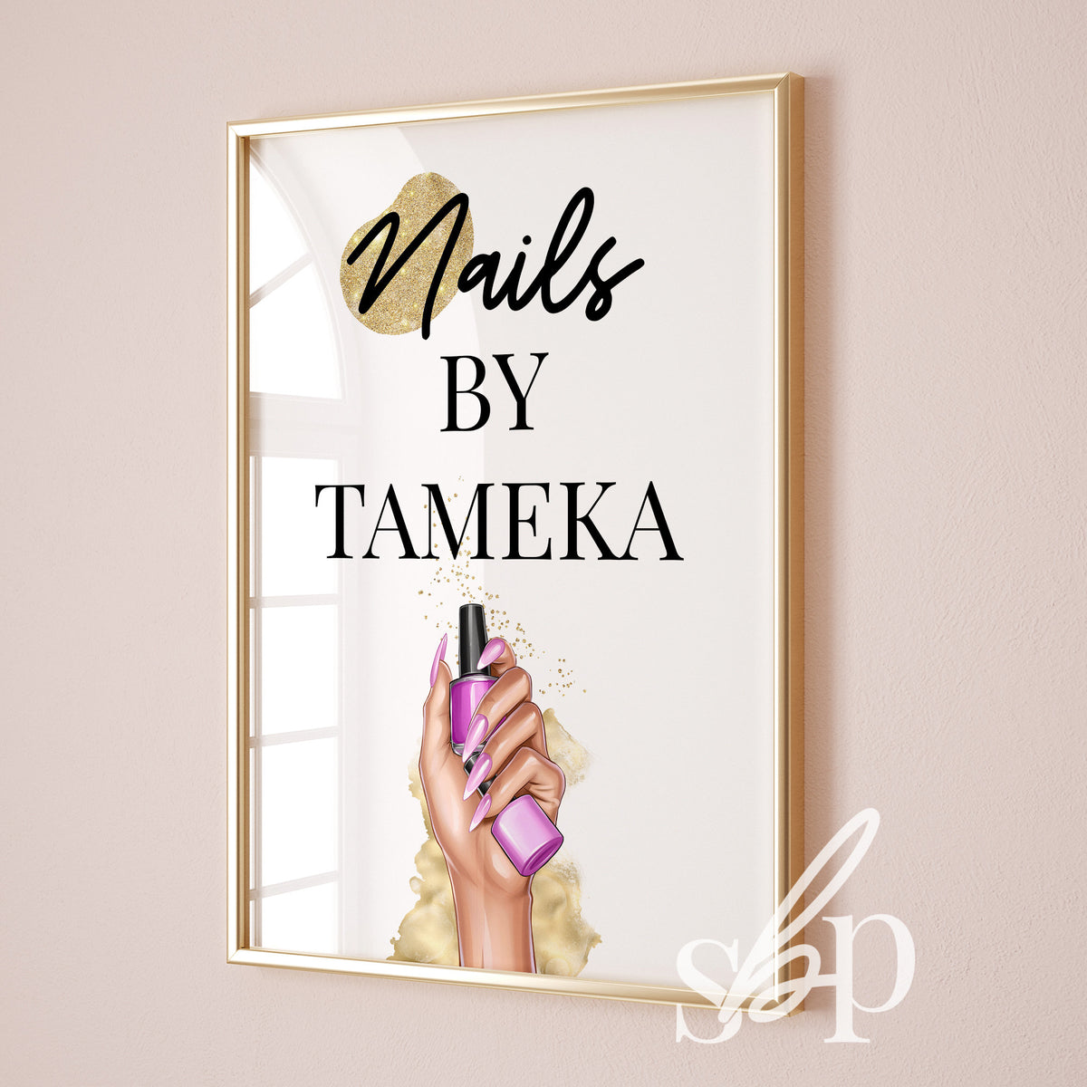 Personalised Nail Tech Sign | Custom Nail Salon Wall Art | Digital Download