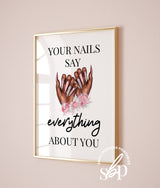 Nail Tech Wall Art | Nail Salon Quote Printable | Digital Download
