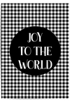 Joy to the World buffalo plaid Christmas wall art print