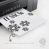 Black and white Christmas printable wall art printing guide for home printers and professional printing services
