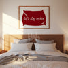 red bedroom prints decor