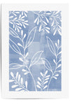 light blue leaf print