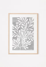 light grey botanical art