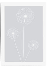 light grey dandelion print