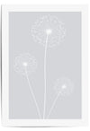 light grey dandelion print