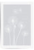 4 dandelion flowers with light grey background grey wall art