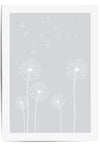 light grey flower print dandelion design