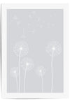 light grey flower print dandelion design