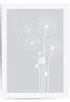 light grey dandelion wish print