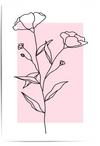 Pastel Pink Flower Line Art Print