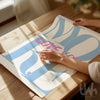 Love You More Baby Blue & Pink Wall Art Print – Romantic Typography Poster