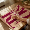 Love You More Burgundy & Tan Wall Art – Romantic Typography Print