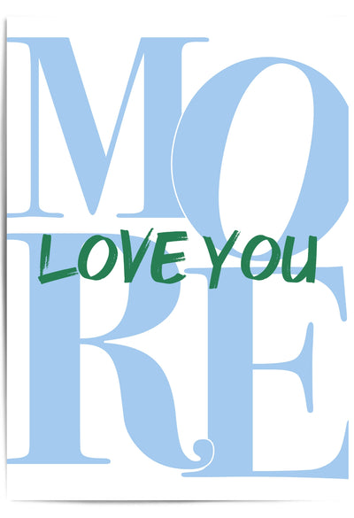 Blue and green text 'I LOVE YOU' on a white background