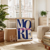 Love You More Typography Wall Art – Navy Blue & Pink Romantic Print