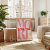 Love You More Typography Wall Art – Pink & Red Statement Poster
