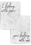 I belong with you, you belong with me set of 2 bedroom marble wall art