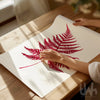 maroon fern art