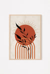 Orange Mid Century Boho Wall Art Poster 3