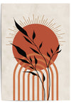 Orange Mid Century Boho Wall Art Poster 3