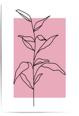 Dusty Pink Botanical Line Art Print