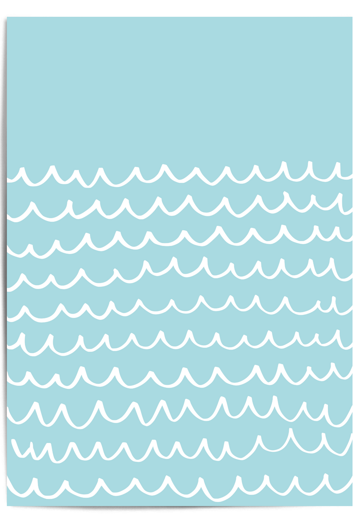 teal coastal wave poster