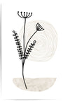 Minimalist botanical wall art print featuring black line art plant on a soft beige background – neutral modern décor