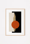 orange black and beige wall decor