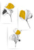 set of 3 ginkgo leak print set