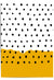 mustard yellow and black polka dot abstract art