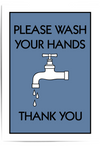 Cornflower Blue Bathroom Decor| Please Wash Your Hands Bathroom Sign