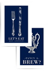 Set of 2 Navy Blue Kitchen Wall Art Prints