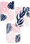 set-of-3-pink-blue-leaf-botanical-prints