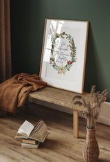 Watercolor Christmas wreath wall decor for festive homes