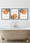 relax refresh renew orange bathroom